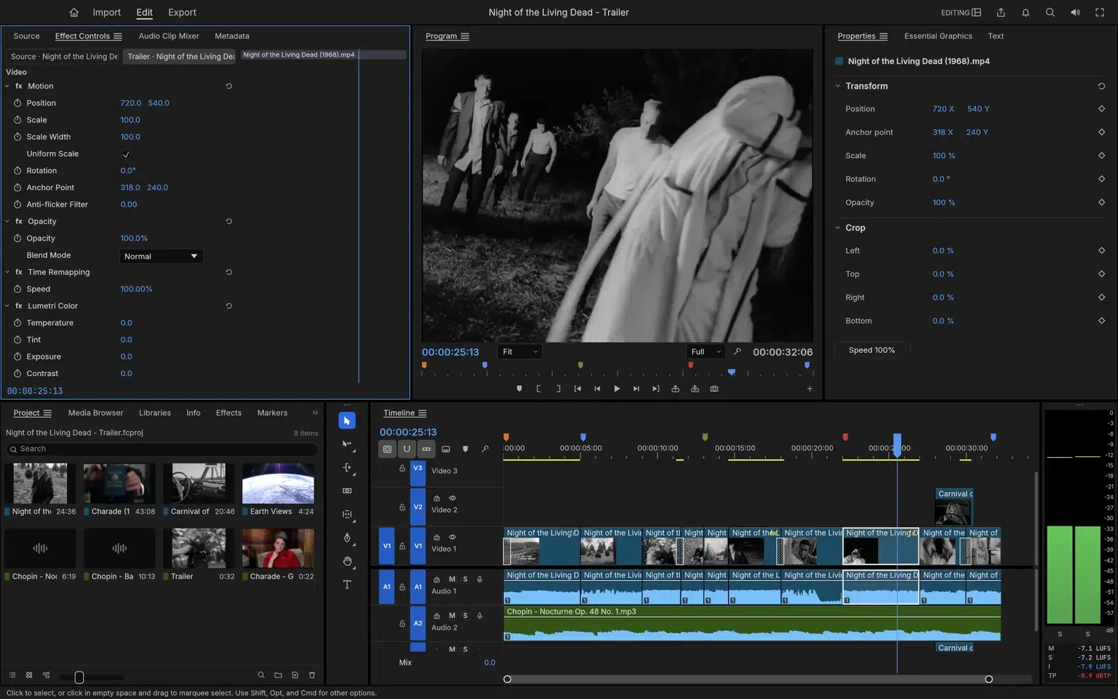 FilmCraft 界面:多轨非线性视频剪辑时间线